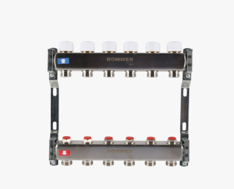 Коллекторный блок  6 нерж. ROMMER