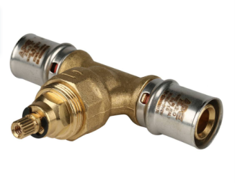  STOUT Вентиль с хромированной ручкой 20х20 для металлопластиковых труб прессовой