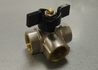 Кран шар 20 г/г бабочка трёхходовой  FR-217 тип Т