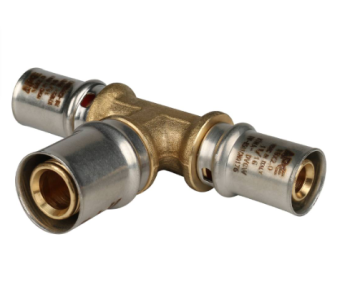  STOUT Тройник переходной 16x20x16 для металлопластиковых труб прессовой