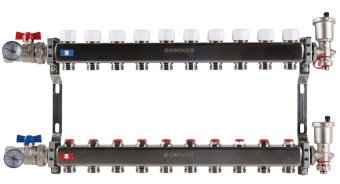 Коллекторный блок 10 краны слив в/о нерж. ROMMER