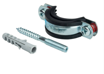 SAC-0020-100114 STOUT Хомут для труб, комплект: хомут+шпилька шуруп +дюбель пластиковый 1 1/4 (40-45