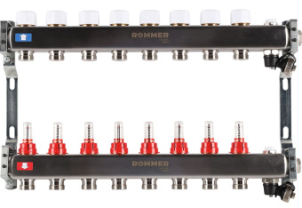 Коллекторный блок  8 РМ сливом в/ом нерж. ROMMER