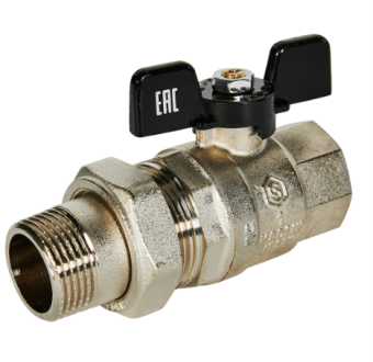 SVB-0007-200025 STOUT Кран шаровой полнопроходной с американкой, ВР/НР, ручка бабочка 1