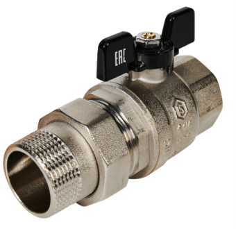 SVB-0007-200032 STOUT Кран шаровой полнопроходной с американкой, ВР/НР, ручка бабочка 1 1/4