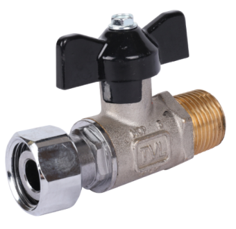 SVB-1009-000015 STOUT Кран шаровой с накидной гайкой, НР/накидная гайка, ручка бабочка 1/2x1/2