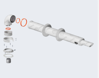 Дымоход компл.коаксиальный d 60/100 гор.L1000 с антилед (KTL-01-1KS) (NAVIEN,Bosch,Protherm)