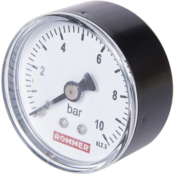 Манометр 10 бар аксиальный D 50мм 1/4, ROMMER RIM-0009-501008