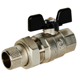 SVB-0007-200020 STOUT Кран шаровой полнопроходной с американкой, ВР/НР, ручка бабочка 3/4