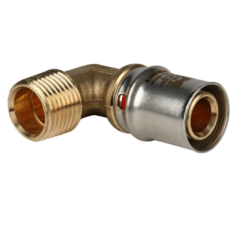  STOUT Угольник-переходник с наружной резьбой 1/2 х20 для металлопластиковых труб прессовой