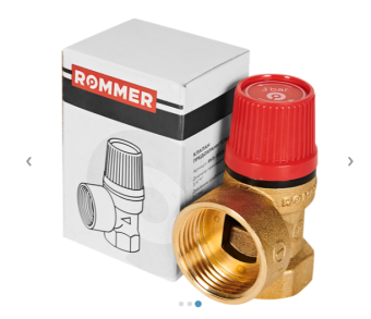 Клапан предохранительный 3/4" 3 бар ROMMER 3/4"вн-1вн  RVS-0001-003020