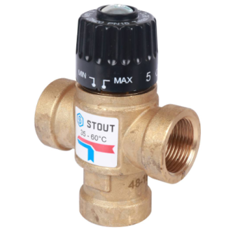 Клапан термостатический смесит.    3/4 ВР 35-60°С Kvs 1,6 STOUT SVM-0110-166020