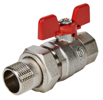 SVB-1007-200020 STOUT Кран шаровой полнопроходной с американкой, ВР/НР, ручка бабочка 3/4 (EPDM)