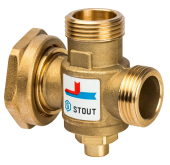 Клапан термостатический смесит.   1 НР-1 1/2ВР-1 НР 60°С Kvs 3,2 STOUT SVM-0050-326005