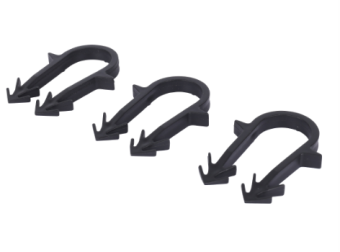 SMF-0005-001620 STOUT Скоба якорная с двойным креплением для труб д.16-20мм, цвет черный, 50 мм