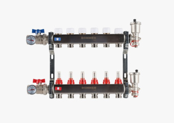 Коллекторный блок  6 РМ краны слив в/о нерж. ROMMER