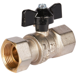 SVB-0009-000020 STOUT Кран шаровой с накидной гайкой, ВР/накидная гайка, ручка бабочка 3/4x3/4