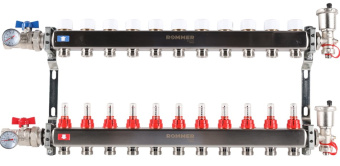 Коллекторный блок 11 РМ краны слив в/о нерж. ROMMER
