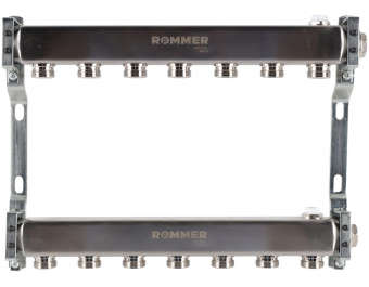 RMS-4401-000007 ROMMER Коллектор из нержавеющей стали для радиаторной разводки 7 вых.