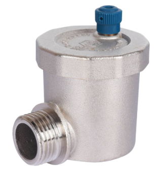  STOUT Воздухоотводчик автоматический вертикальный выпуск, угл.подкл. нар.р. 1/2  никель.