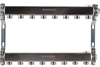 RMS-4401-000008 ROMMER Коллектор из нержавеющей стали для радиаторной разводки 8 вых.