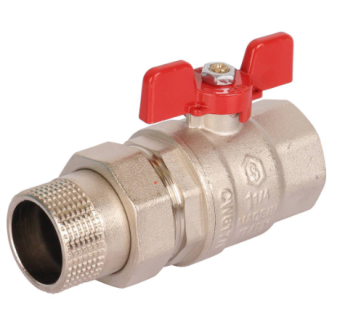 SVB-1007-000032 STOUT Кран шаровой полнопроходной с  американкой , ВР/НР, ручка бабочка 1 1/4 (EPDM)