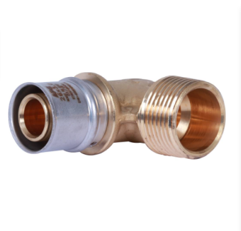  STOUT Угольник-переходник с наружной резьбой 1 х26 для металлопластиковых труб прессовой