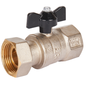 SVB-0009-000025 STOUT Кран шаровой с накидной гайкой, ВР/накидная гайка, ручка бабочка 1x1